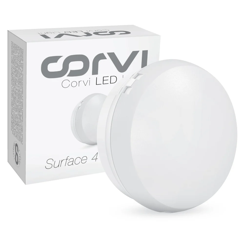 Corvi Led Light Surface 4 Round 6W (Driverless Dimmable Full Glow) Milky White