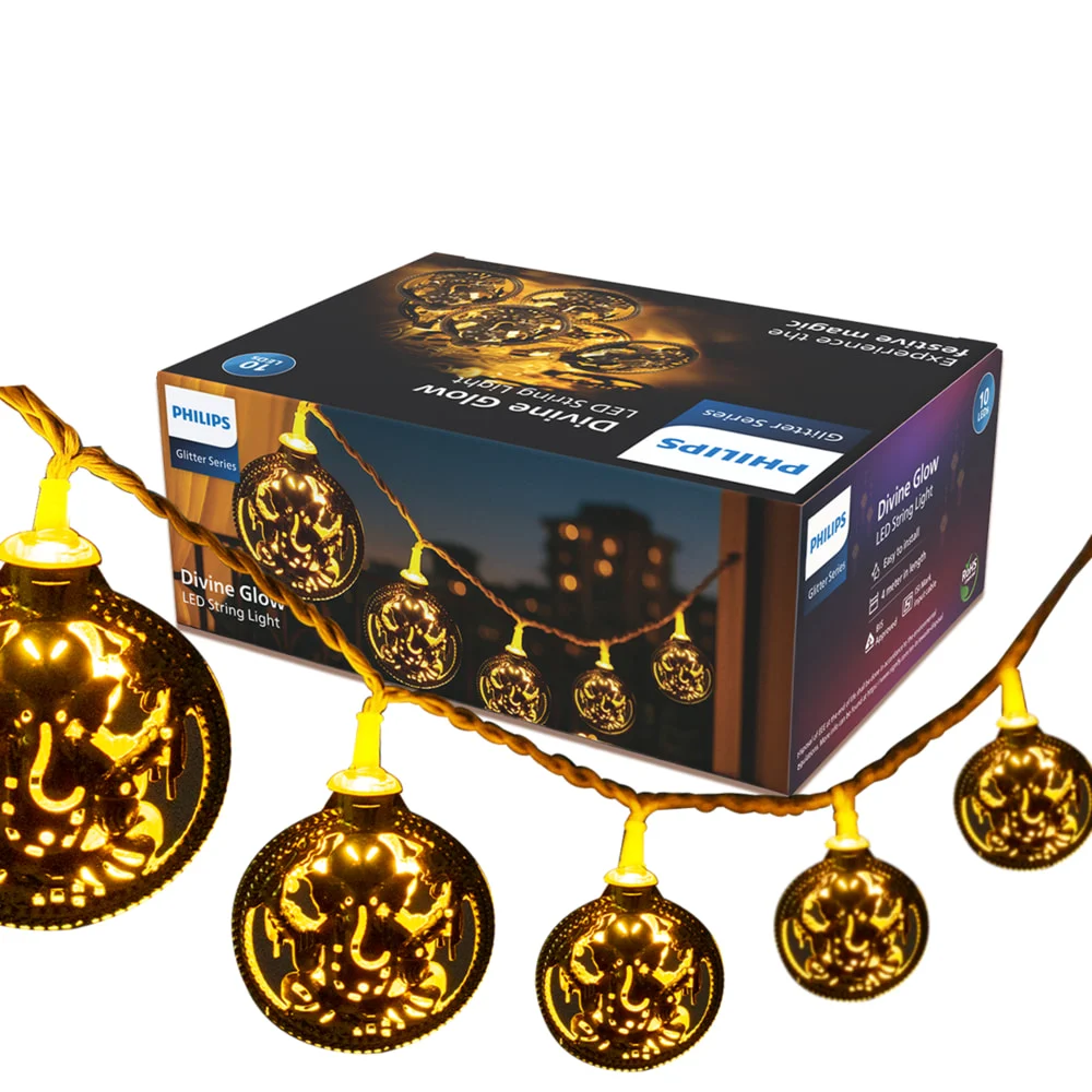Philips Divineglow Ganeshji 10LED String Light (Warm White) - 4 Meter