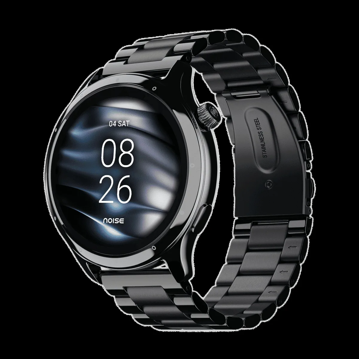 noise NoiseFit Mettle Smartwatch with Bluetooth Calling (35.56mm HD Display, IP68 Water Resistant, Elite Black Strap)