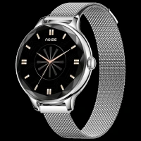 noise NoiseFit Diva Smartwatch with Bluetooth Calling (27.9mm AMOLED Display, IP67 Water Resistant, Silver Link Strap)