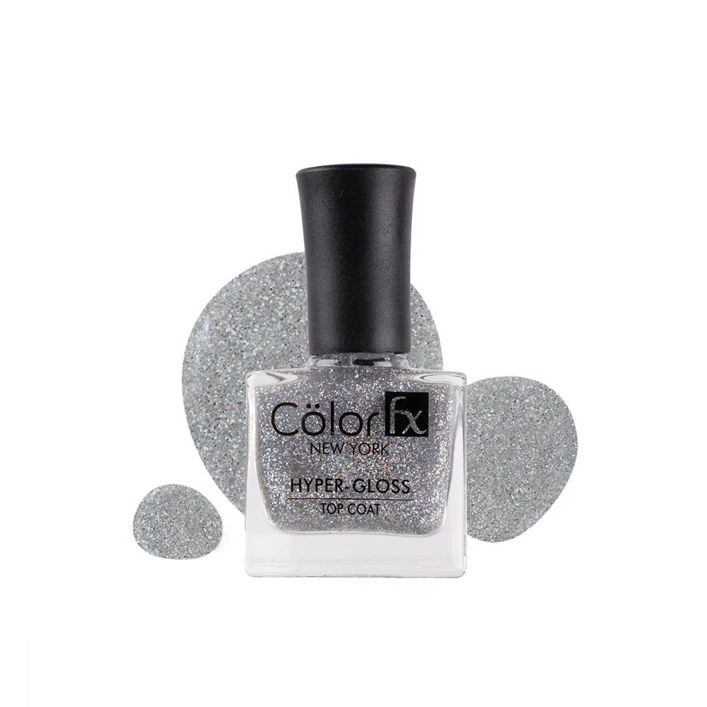 Colour Fx New York Hyper-Gloss Top Coat Holo 172 Nail Polish - Silver