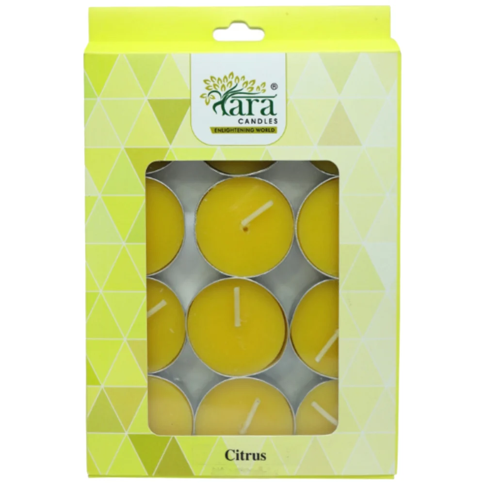Tara Candles Scented T-light Candle (Citrus) - Pack of 12