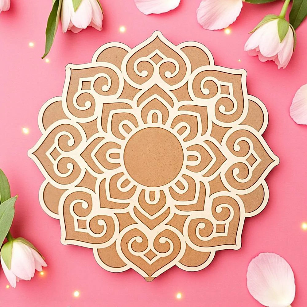 House Of Festivals MDF Circular Rangoli Stencil - 15 Inch