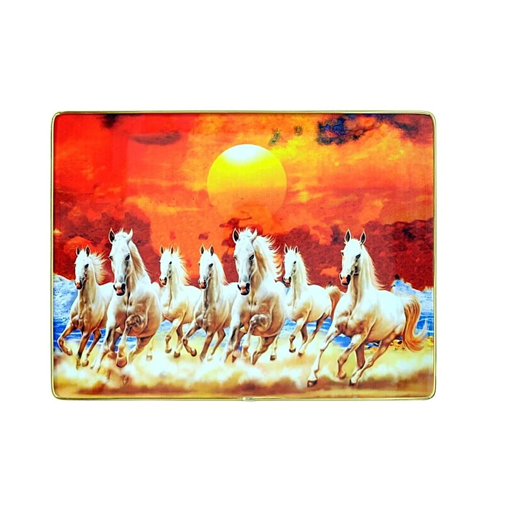7 White Horse Resin Laminated Photo Frame - Maroon ( 12 X 16 Inch )