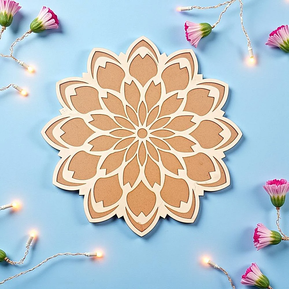 House Of Festivals MDF Circular Rangoli Stencil - 12 Inch