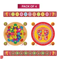 Dailyso Regular Holo Rangoli With 4 Stickers & Umara Patti D1 38 Cm - Pack Of 4