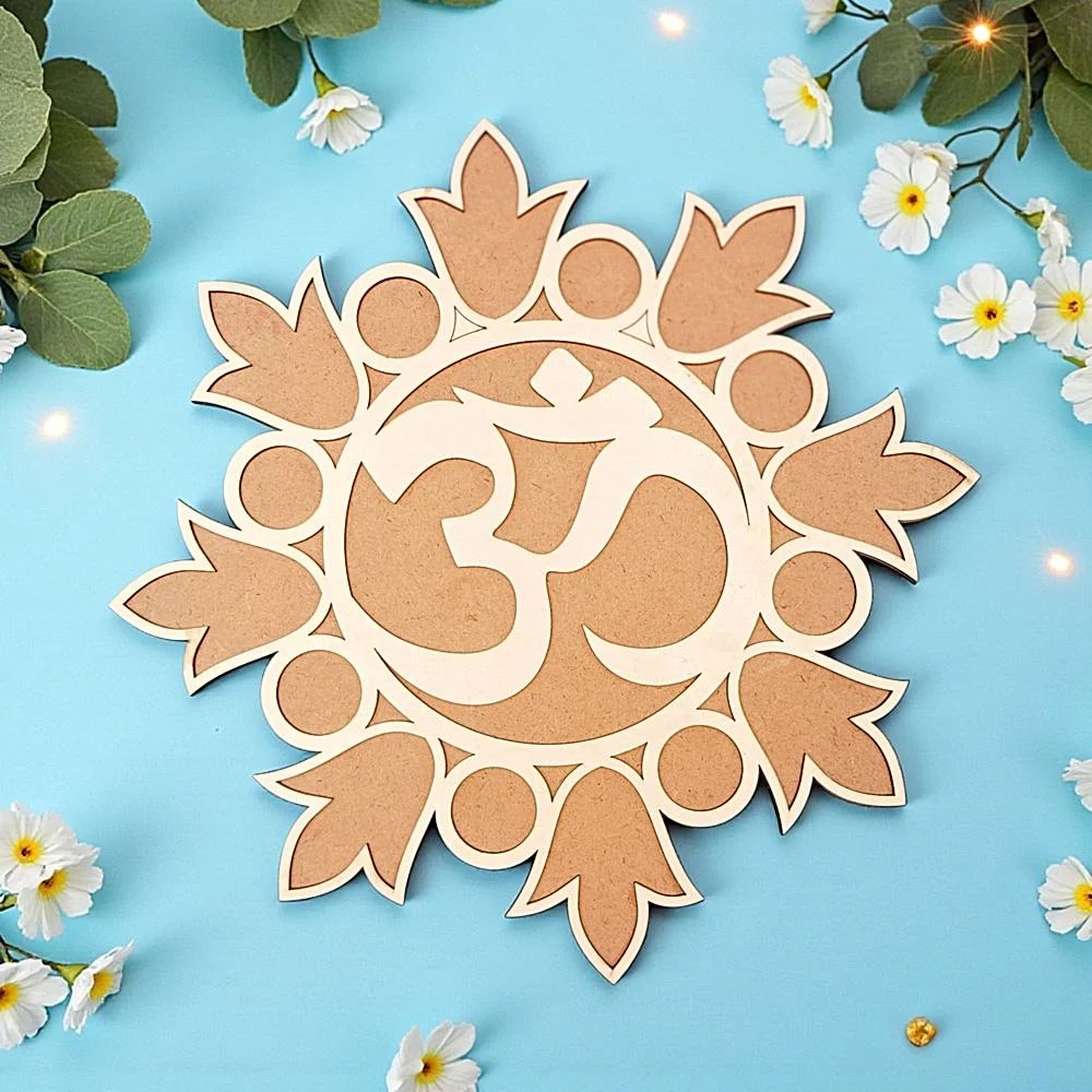 House Of Festivals MDF Om Rangoli Stencil - 12 Inch