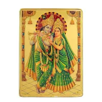Radha Krishna Golden Foil Photo Frame 21X29.7 cm / 8.3 X 11.7 Inch