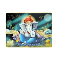 Ganesh On Lotus Resin Laminated Photo Frame ( 12 X 16 Inch )