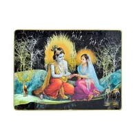 Radha Krishna On Snow Resin Laminated Photo Frame ( 12 X 16 Inch )