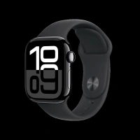Apple Watch Series 10 GPS+LTE with Sport Band - S/M (42mm Retina LTPO3 OLED Display, Jet Black Aluminium Case)