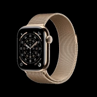 Apple Watch Series 11 GPS+Cellular with Gold Milanese Loop (42mm Retina LTPO3 OLED Display, Gold Titanium Case)