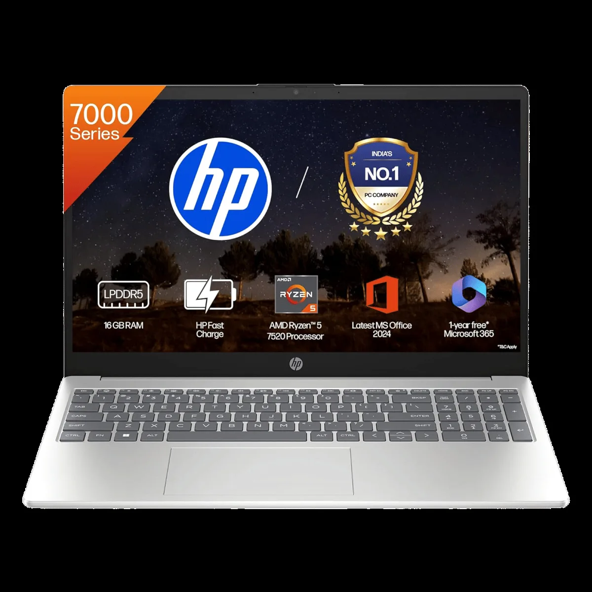 HP 15-fc0156AU AMD Ryzen 5 Thin & Light Laptop (16GB, 512GB SSD, Windows 11 Home, 15.6 inch Full HD Display, MS Office Home 2021, Natural Silver, 1.59 KG)