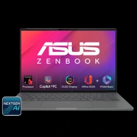 ASUS Zenbook A14 Snapdragon X X1 26 100 Ultra Thin Laptop (16GB, 512GB SSD, Windows 11 Home, 14 inch WUXGA OLED Display, MS Office Home 2024, Iceland Gray, 0.98 KG)