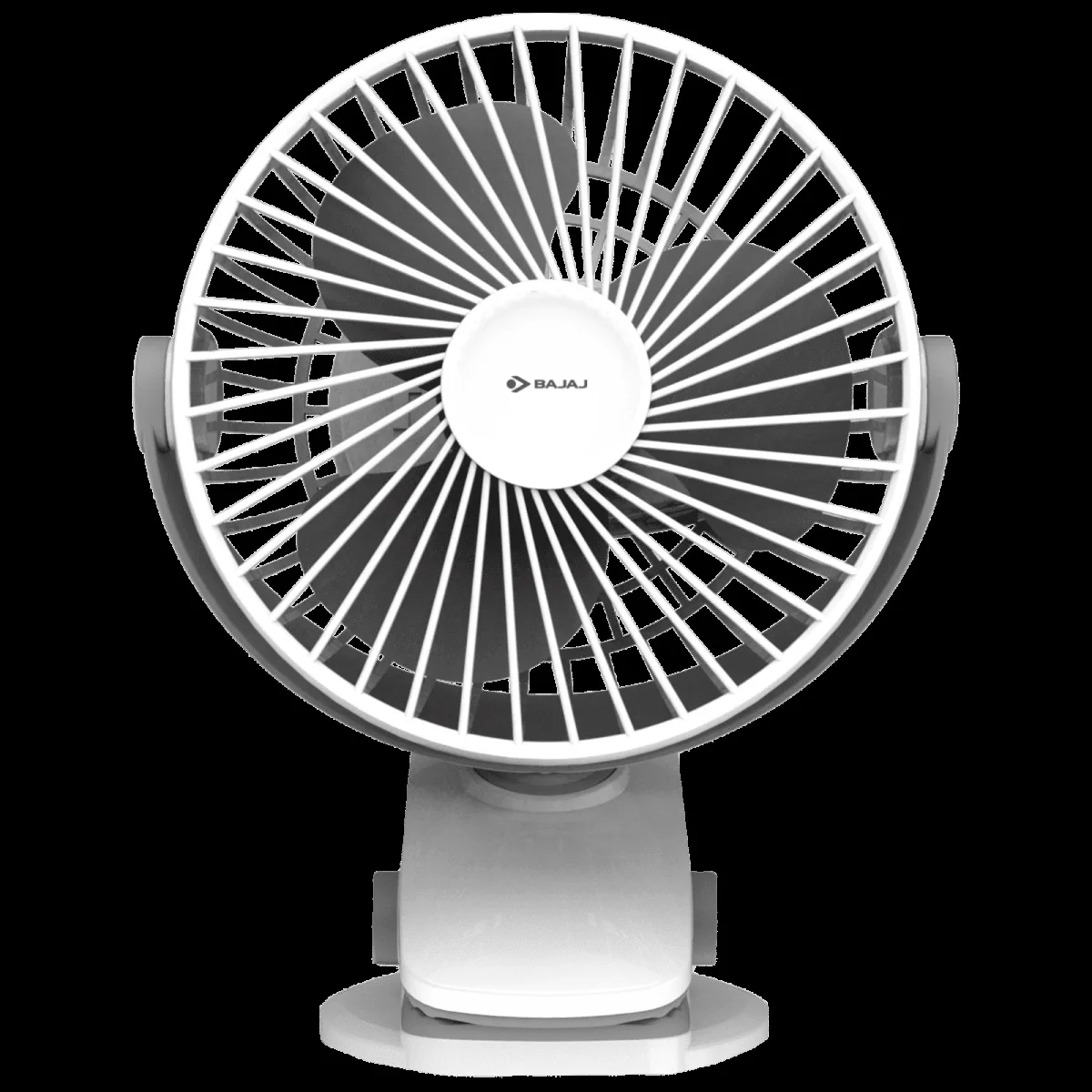 BAJAJ Pygmy Mini 110mm 3 Blade Rechargeable Personal Fan with 1800 mAh Battery (Silent Operation, White Smoke)