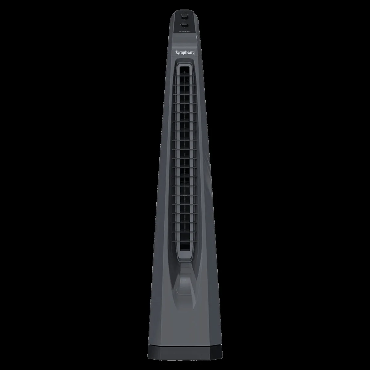Symphony Surround Bladeless 25 ft Air Throw 650 m3/hr Air Delivery Tower Fan (Powerful Air Throw, Dark Grey)