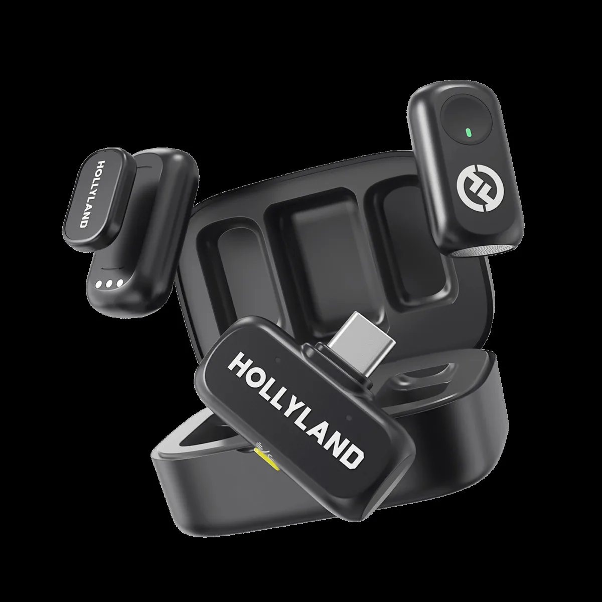 HOLLYLAND Lark A1 Duo 2 Type C Wireless Microphone with Auto-Limit Clip Protection