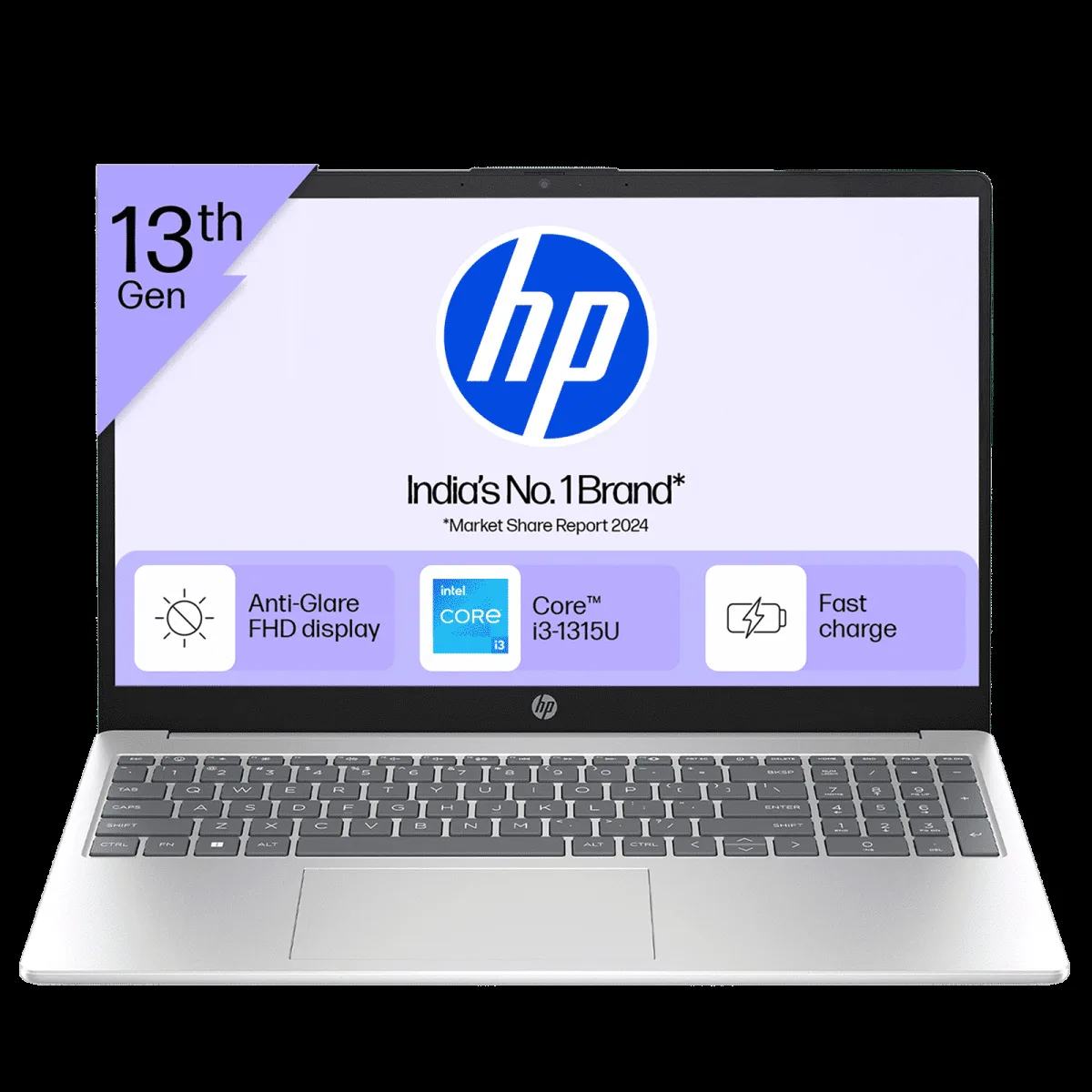 HP 15-fd0691TU Intel Core i3 13th Gen Thin & Light Laptop (12GB, 512GB SSD, Windows 11 Home, 15.6 inch Full HD Display, Natural Silver, 1.59 KG)