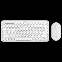 logitech Pebble 2 Wireless Keyboard and Mouse Combo (Quiet and Customizable, Tonal White)
