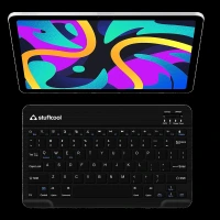 stuffcool BK-630 Rechargeable Bluetooth Wireless Keyboard with LED Indicator (On/Off Switch, Black)
