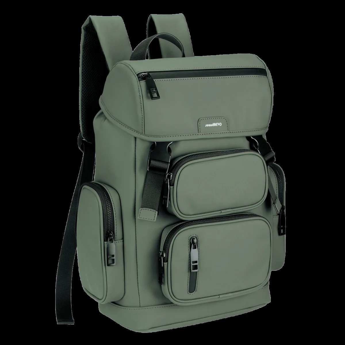 soundREVO Hannover PU Fabric Laptop Backpack for 14 Inch Laptop (10.29 L, Water Resistant, Green)