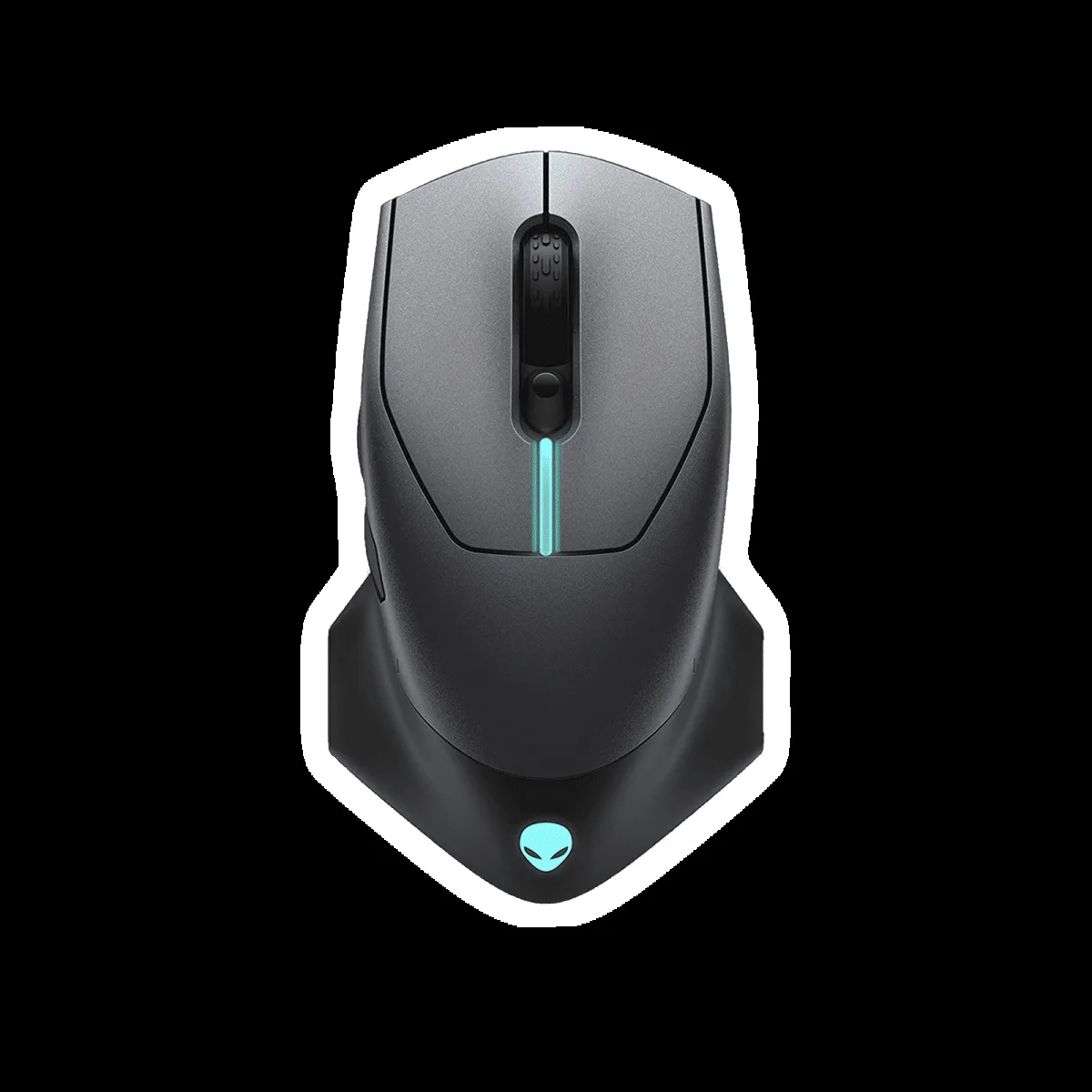 DELL Alienware Rechargeable Wireless Optical Gaming Mouse with Customizable Buttons (16000 dpi, Ergonomic Design, Dark side of the moon)