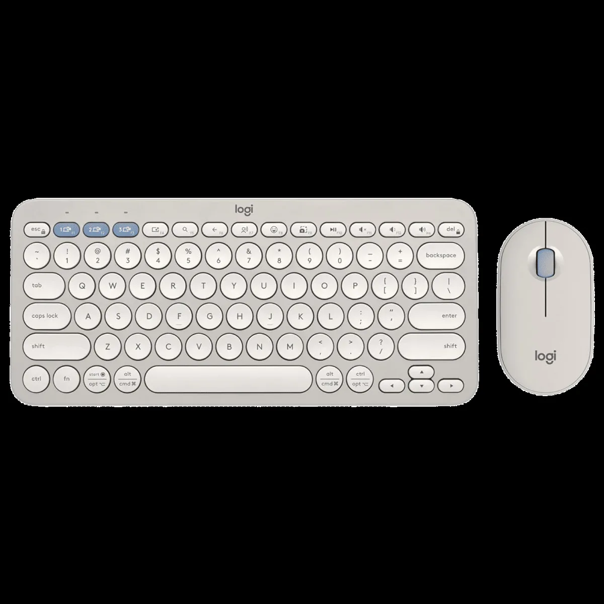 logitech Pebble 2 Wireless Keyboard and Mouse Combo (Quiet and Customizable, Tonal Sand)