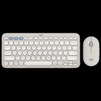 logitech Pebble 2 Wireless Keyboard and Mouse Combo (Quiet and Customizable, Tonal Sand)