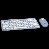 logitech Pebble 2 Wireless Keyboard and Mouse Combo (Quiet and Customizable, Tonal Blue)