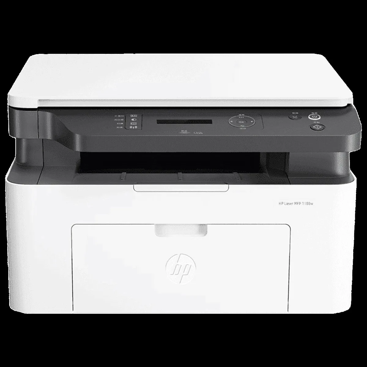 HP Laser MFP 1188W Multi Function Wi-Fi Monochrome Laser Printer with 2-Line LCD Display (3 LED Indicator Lights, White)