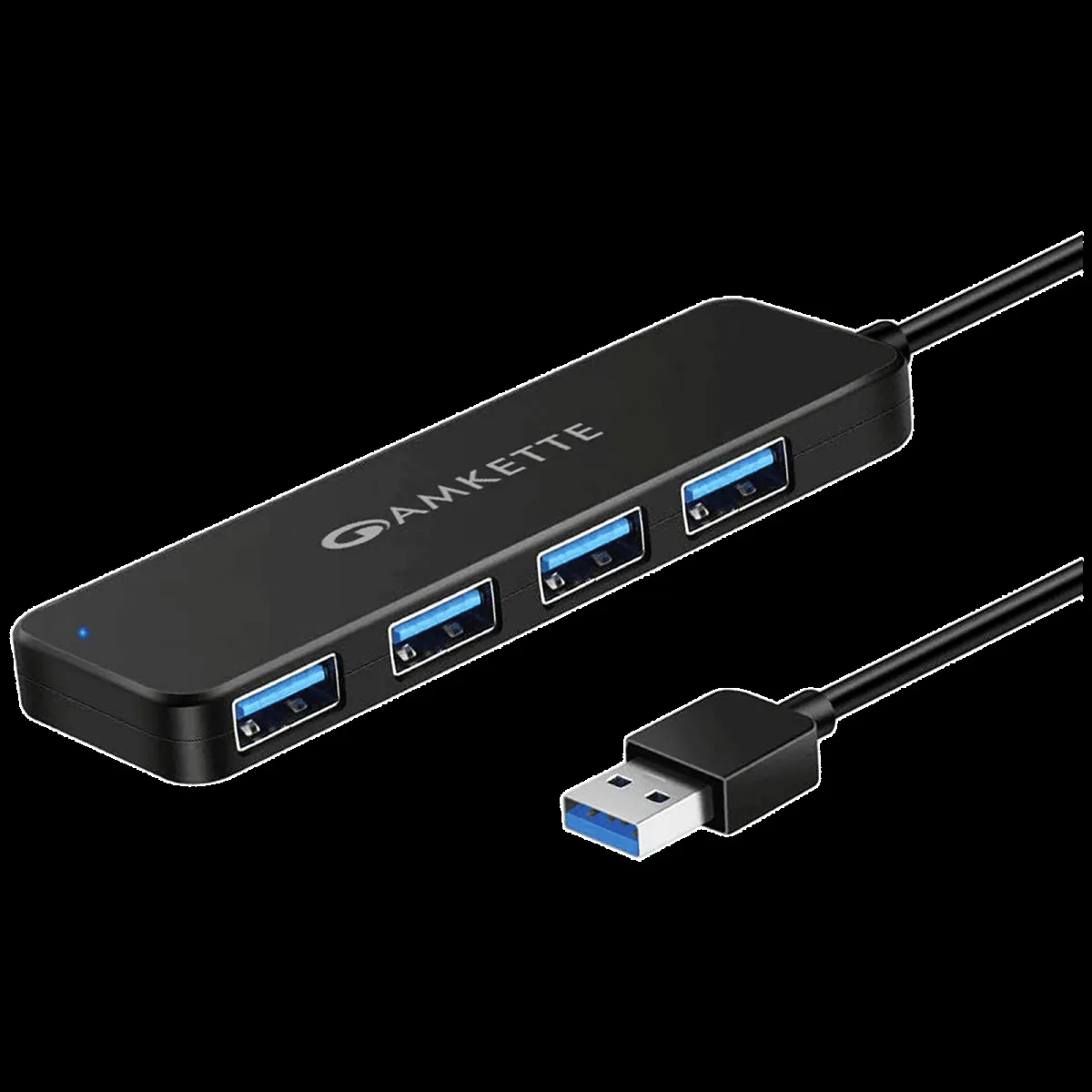 AMKETTE Superspeed USB 3.0 Type A to USB 3.0 Type A USB Hub (5 Gbps Data Transfer Rate, Black)