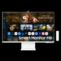 SAMSUNG M8 80 cm (32 inch) 4K Ultra HD VA Panel LED Ultra Wide Height Adjustable Monitor with Flicker-Free Technology