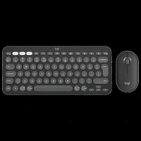 logitech Pebble 2 Wireless Keyboard and Mouse Combo (Multi-Device Pairing, 4000 DPI Adjustable, Graphite)