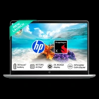 HP OmniBook 3 Qualcomm Snapdragon X Laptop (16GB, 512GB SSD, Windows 11 Home, 14 inch WUXGA IPS Display, MS Office Home 2024, Silver, 1.42 KG)