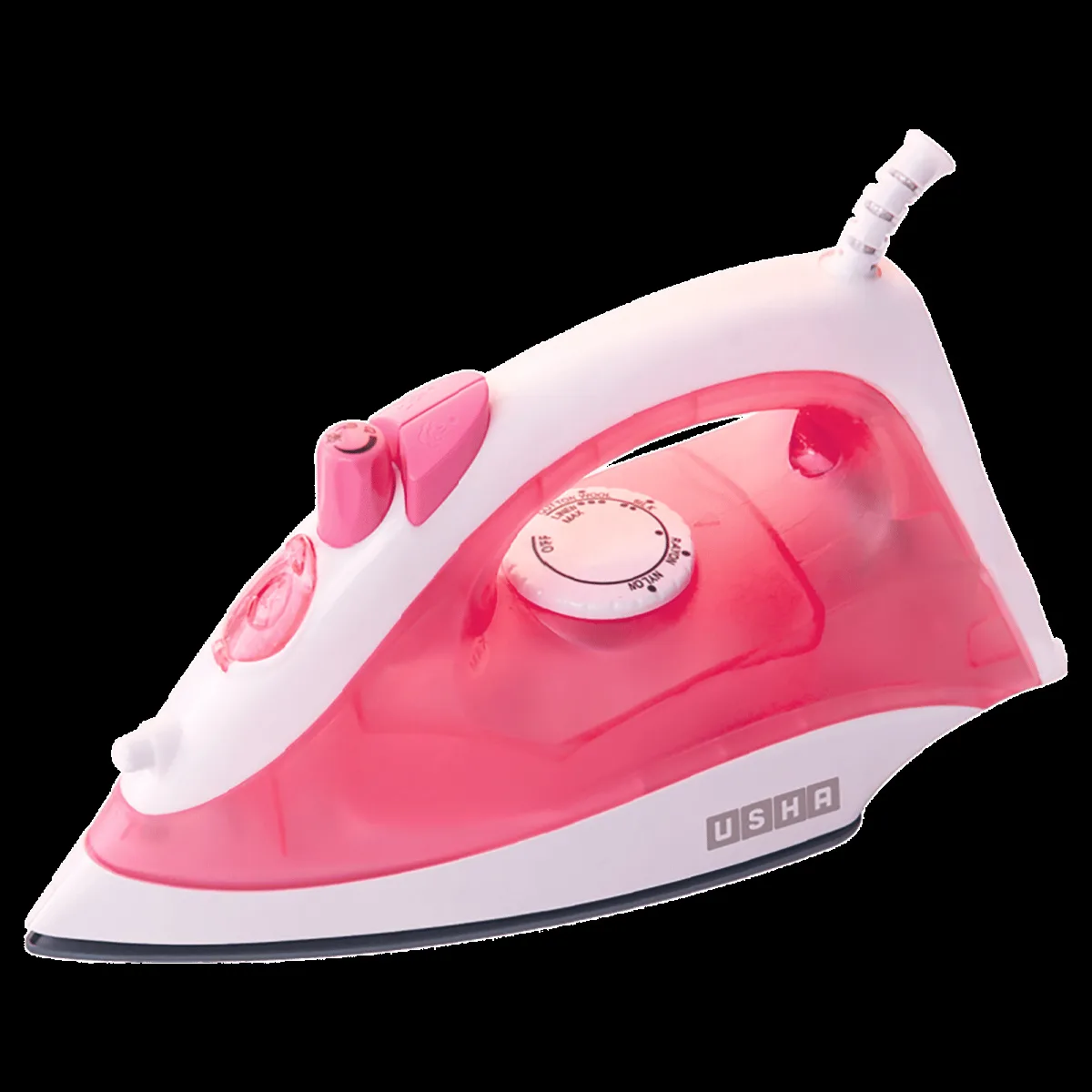 USHA SI 3813C 1300 Watts 180ml Steam Iron (360 Degree Swivel Cord, Pink)