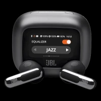 JBL Live Flex 3 TWS Earbuds with Adaptive Noise Cancellation (IP54 Water Resistant, Touchscreen Display, Black)