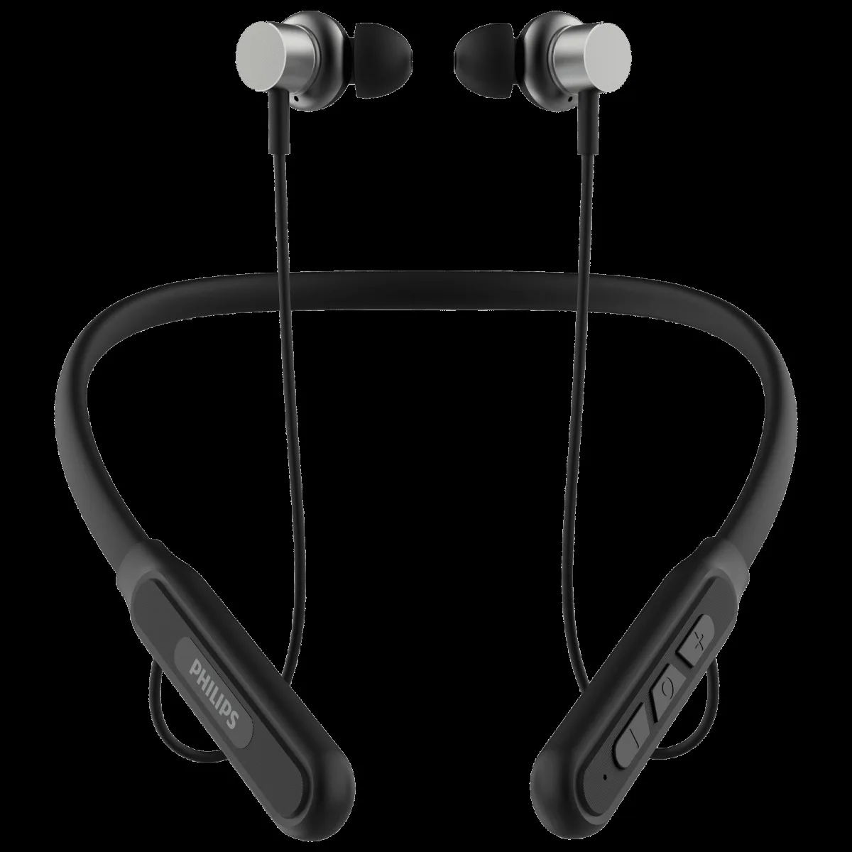 PHILIPS 1000 Series Neckband with Environmental Noise Cancellation (60 Hours Playtime, Deep Black)