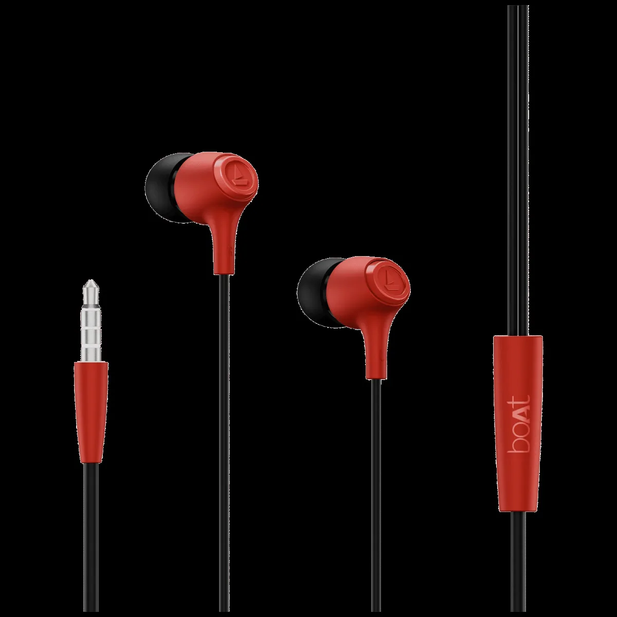 boAt Bassheads 95 Wired Earphone with Mic (3.5mm Connector, In Ear, Raging Red)