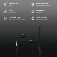 boAt Bassheads 95 Wired Earphone with Mic (3.5mm Connector, In Ear, Active Black)
