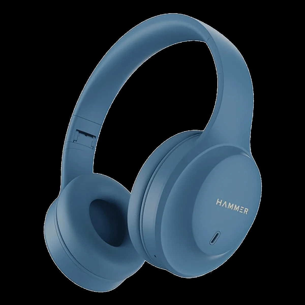 Hammer Bash Plus Bluetooth Headphone with Mic (Environmental Noise Cancellation, Over Ear, Blue)