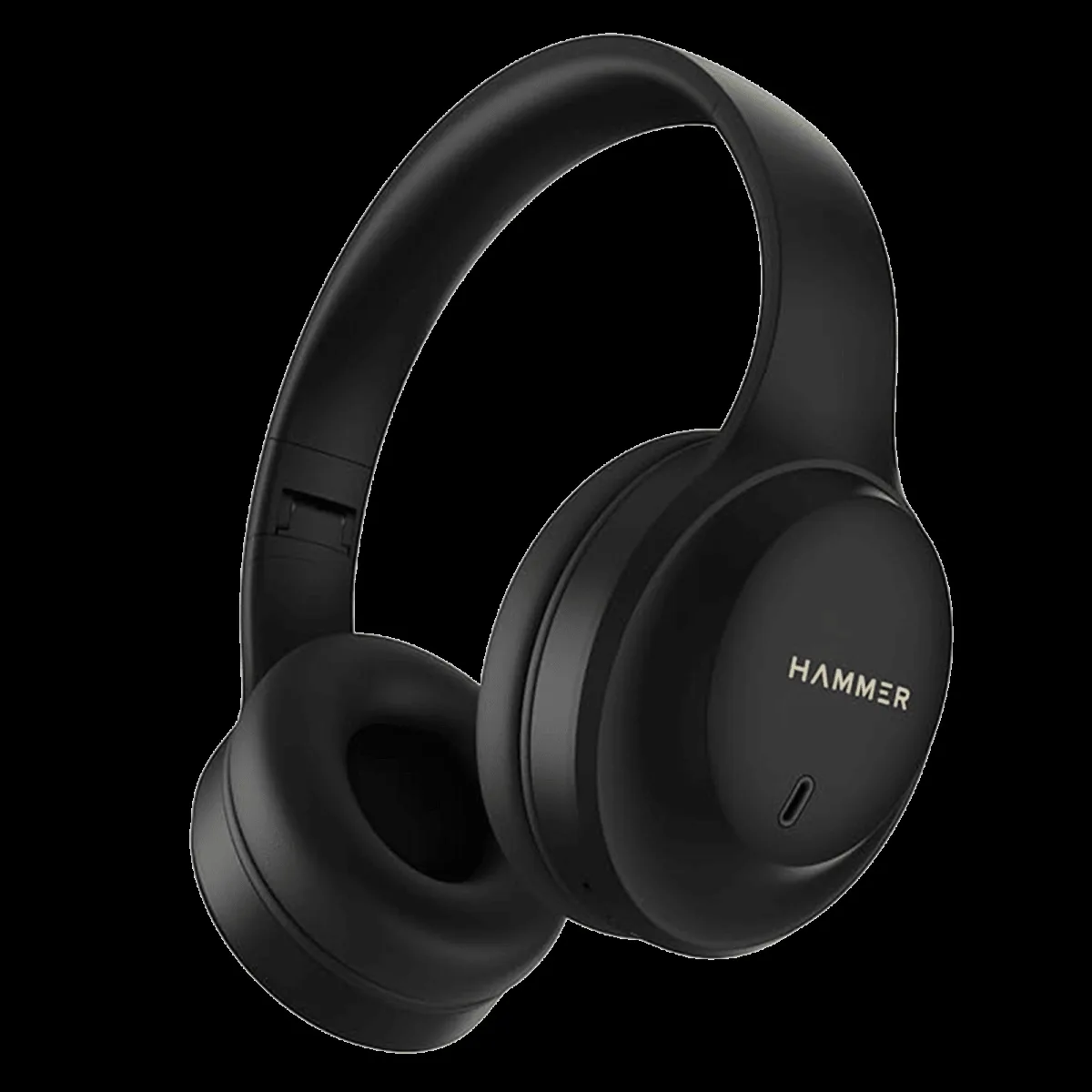 Hammer Bash Plus Bluetooth Headphone with Mic (Environmental Noise Cancellation, Over Ear, Black)