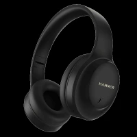 Hammer Bash Plus Bluetooth Headphone with Mic (Environmental Noise Cancellation, Over Ear, Black)