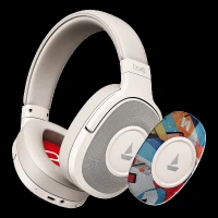 boAt Rockerz Plus 550 Bluetooth Headphone with Mic (Dual Pairing, Over Ear, White Prism)