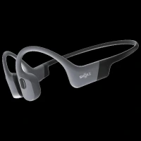 SHOKZ OpenSwim Pro Bone Conduction Bluetooth Headphone with Environmental Noise Cancellation (IP68 Waterproof, Built For Swimming, Grey)