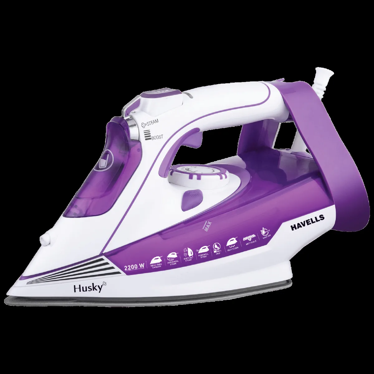 HAVELLS Husky 2200 Watts 320ml Steam Iron (Steam & Spray Burst, Purple)