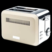 sabichi Haden Boston 815W 2 Slice Pop-Up Toaster with Chrome Base (Cream)