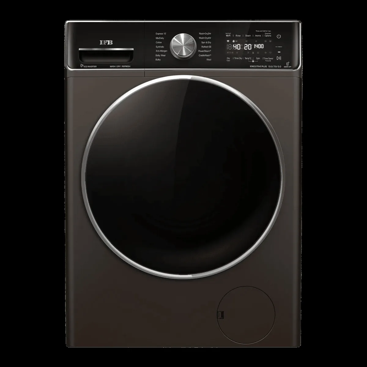 IFB 10/7 kg Inverter Fully Automatic Front Load Washer Dryer (Executive Plus ZXM, AI Technology, Mocha)