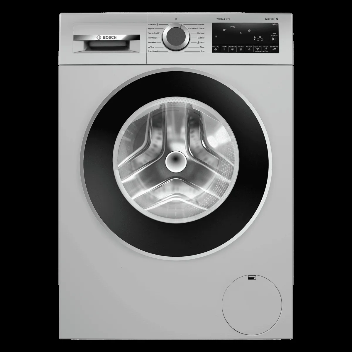 Bosch 12/7 kg Fully Automatic Front Load Washer Dryer (Series 6, WNA2740SIN, EcoSilence Drive, Silver)
