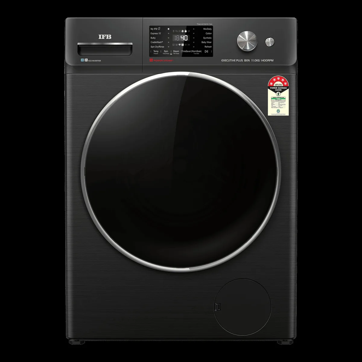 IFB 11 kg 5 Star Wi-Fi Inverter Fully Automatic Front Load Washing Machine (Executive Plus BXN 1114KH, AI Technology, Black VCM)