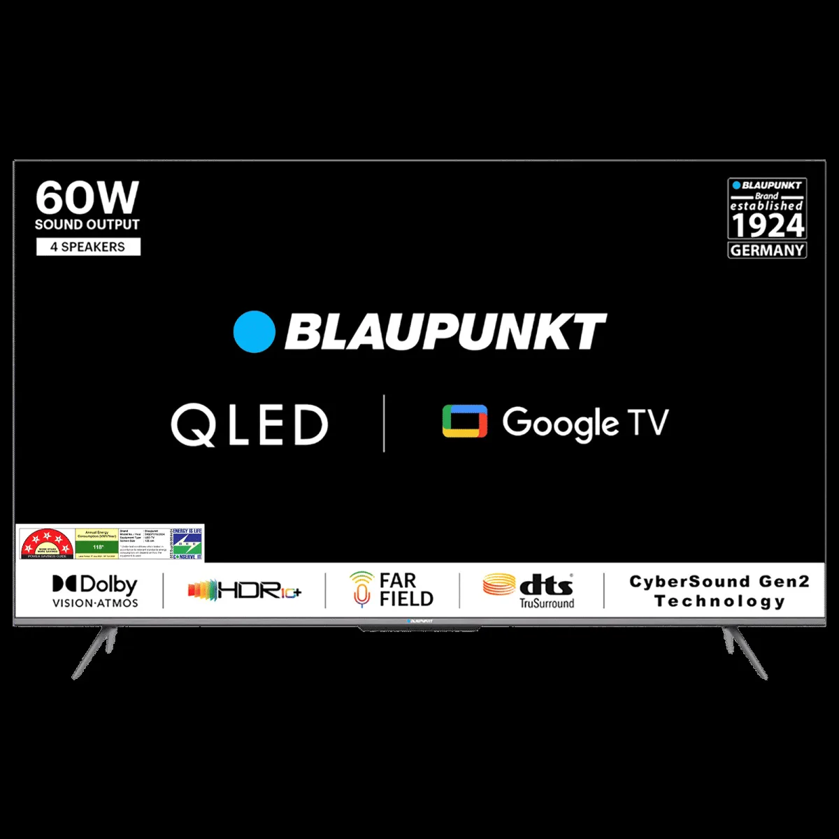 BLAUPUNKT 50QD7010 127 cm (50 inch) 4 Star QLED 4K Ultra HD Google TV with Dolby Vision and Dolby Atmos (2022 model)